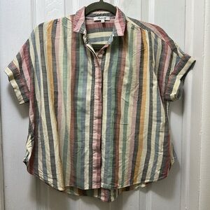 Madewell strips bottom down shirt